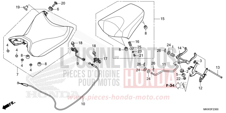 SIEGE de NC750X DCT GLINT WAVE BLUE METALLIC (B197) 2021